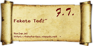 Fekete Teó névjegykártya