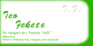 teo fekete business card